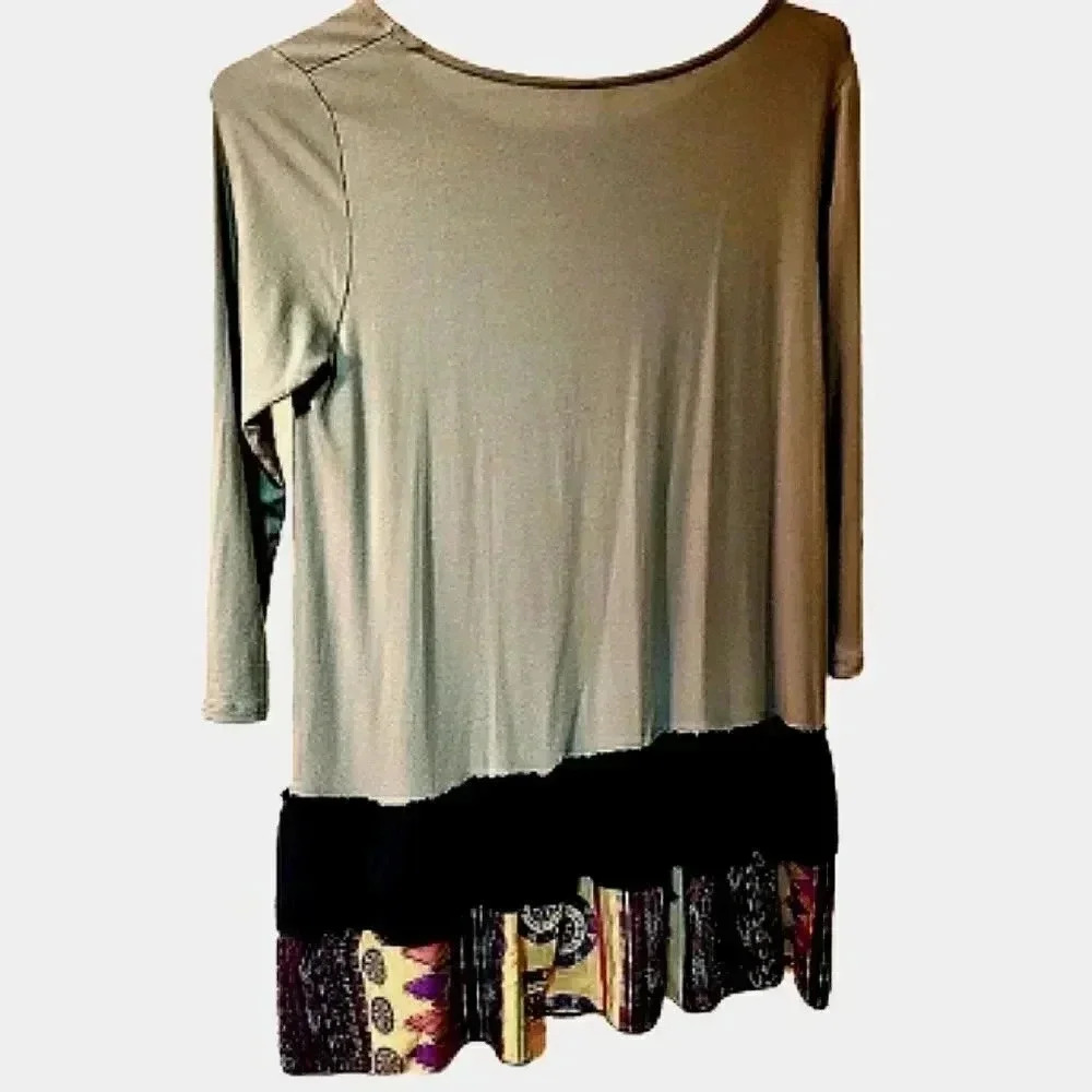 𝅺MITTOSHOP light blue blouse with tiered hems Size OS